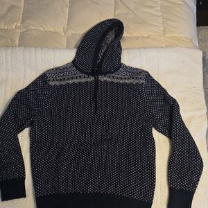 J Crew Mercantile Lambswool Blend FairIsle Hooded Sweater Size S/M (*Was Size L)